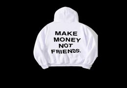 Streetwear make momentum not friends Hoodie men039s women039s fashion print pullover sudadera homebre black and white Swea2115269