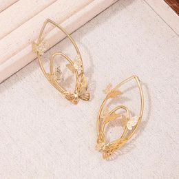 Stud Earrings Oval Butterfly For Women Girls Geometric Metal Holiday Party Gift Fashion Jewellery Ear Accessories E445