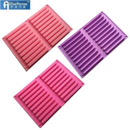 Ice Cream Tools 20 Ice Bar Popsicle Chocolate Bar Mould Silicone Chocolate Stick Moulds Dessert Ice Cube Tray Cookie Biscuit Long Ice Making Mould L240319