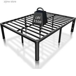 Other Bedding Supplies 14 inch metal king size bed frame with rounded corners and top plate hole cushion frame 3500 pound steel plate no box spring Y240320