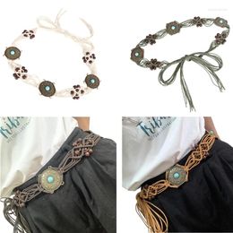 Belts Braided Waist Rope Banquet Female Belt Beads Decors Handmade Wide Wholesale