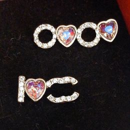 Sier Brand Letter Earrings Designer Studs Eardrop Famous Women Crystal Pearl Earring Birthday Party Wedding Gifts Jewelry