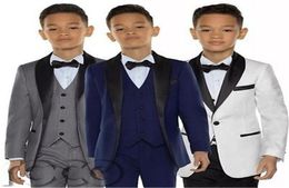 Stylish Custom Made Boy Tuxedos Shawl Lapel One Button Children Clothing For Wedding Party Kids Suit Boy Set JacketPantsBowVes6314788