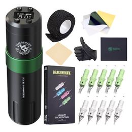 Dragonhawk Styler Wireless Tattoo Kit Professional Machine Liner Shader Working Mode Cartridges Set TZ-212