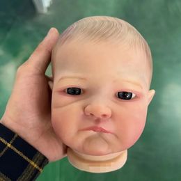 19inch Already Painted Bebe Reborn Doll Kits August Awake 3D Painting with Visible Veins Cloth Body and Eyes Included 240304