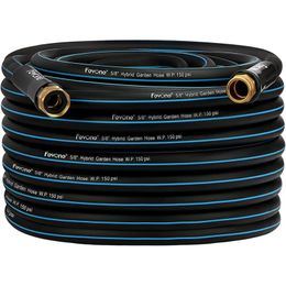 Fevone Garden Hose 100 ft x 5/8 Heavy Duty Water Hose Flexible and Lightweight Hybrid Hose Kink Free Easy to Coil Solid Al 240311