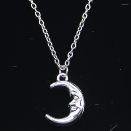 Chains 20pcs Fashion Necklace 21x15mm Moon Face Pendants Short Long Women Men Colar Gift Jewelry Choker