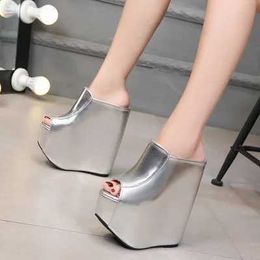 Dress Shoes New Summer Slippers High Heels 15/18CM Muffin Thick Platform Heel Women WedgeCasual Female Ladies Fish Mouth H240321HRE5ZRZS