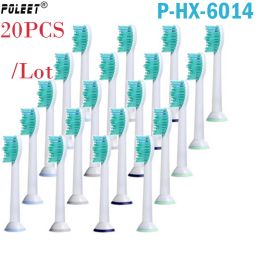 Boots Poleet 20pcs/lot Best Quality Electric Toothbrush Replacement Heads Phx6014 Hx6014 for Philips Toothbrush Heads Oral Hygiene