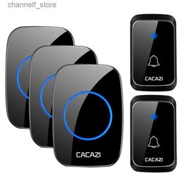 Doorbells CACAZI A06 DC battery powered wireless waterproof doorbell 300M remote control 36 chip cordless home cordless telephone bell Y2420