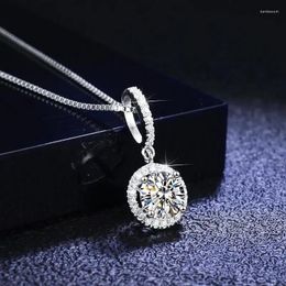 Pendant Necklaces Simple And Elegant Bride Wedding Necklace Silver Colour Brilliant Cubic Zirconia Versatile Women Jewellery