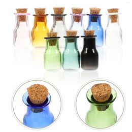 Vases 9 Pcs Glass Jar With Lid Mini Bottle Drifting Laboratory Sample Container Manual Seal Bottles Cork Stopper Small