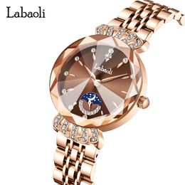 Lapoli women's watch live broadcast, set with diamonds, small second R, lightweight luxury, fashionable niche, waterproof quartz