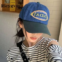 Patchwork Baseball Cap for Men Women Letter Embroidery Snapback Hat Fashion Cotton Outdoor Sun Visors Hip Hop Bonnet Y2k