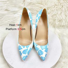 Dress Shoes 2023 Designer New Love Heart High Heels Europe And America Girls Party Single Fashion Pointed Toe 10CM Women Wedding PumpsCO0G H240321