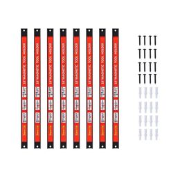 Magnetic Holder 18 Inch 8 Pack Heavy Duty Magnet Tool Bar Strip Rack Wall Mount Red