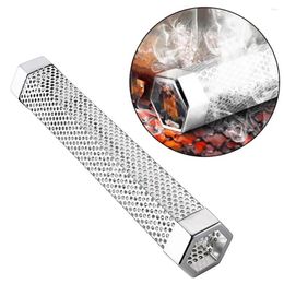 Tools Diamond-shaped Fruit Wood Box Durable Stainless Steel Bbq Tube Enhance Flavour Philtre Gadget For /cold Hexagon Spice