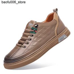 Casual Shoes Genuine leather shoe designer sports shoes for mens fashionable tennis diamond plaid luxury brand skateboard casual Vulcanised shoes for men Q240320