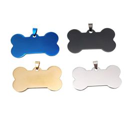 Bone Shape Personalized Dog Tag Pet Dog Metal Blank Tag Stainless Steel Double Sided Military ID Card Pet Engraved Blank Tags BH285928616