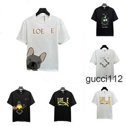 Sleeves lowewe lowe Loewees loeewe Loose Mens TShirts Oversize Summer Mens T Shirts Womens Designers Luxury Graphic Shirt fashion Print Letters Short tshirt C KKLZ