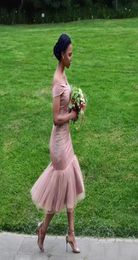 Bridesmaid Dresses Blush Pink Country Off Shoulder Beach Wedding Guest Dresses Arabic Dubai Maid of Honor Gowns Cheap4032537