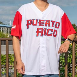 Baseball Jerseys Men's Puerto Rico 21 Roberto Clemente World Game Classic Sport Jerseys