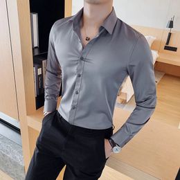 Camisas De Hombre Long Sleeve Shirts For Men Clothing 2024 Business Formal Wear Camisa Social Masculina Slim Fit Chemise Homme 240312