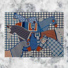 Fashion Jungle Horse Cotton and Linen Placemat Vase Mat Chinese Style Ashtray Pad Tray Mat Coaster Shooting Props