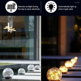 Energy-efficient Outdoor Solar Globe Light Set For Garden Waterproof Cracked Glass Ball Lamps With Auto Charging Feature