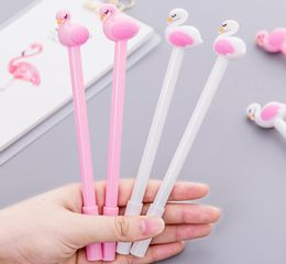 Cute Flamingo gel pen for writing Cartoon animal black ink Signature pens school office supplies escolar4036345