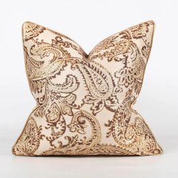 Pillow 45X45CM Brown Geometric Pillowcases Paisley Pattern Cover Khaki Gold Throw Sof Decor