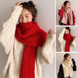 Scarves Women Scarf Knitted Plain Soft Keep Warm Comfortable Autumn Winter Adults Long Shawl For Outdoor Bufanda Femenina