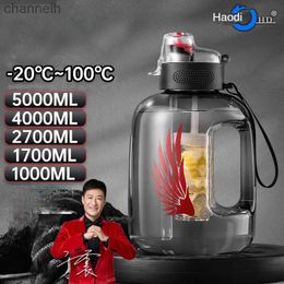 Water Bottles Larger Capacity 4L 5L Plastic Bottle Sport Drink Fitness Outdoor BPA FREE Water Bottle Kettle Pot 1000ml 1700ml 2700ml Bucket yq240320