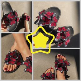 2024 Women Summer Craft Embroidered Three Dimensional Butterfly Slippers GAI sandals fashion easy matching Unique Design Outwear embroidery Gladiator 36-41