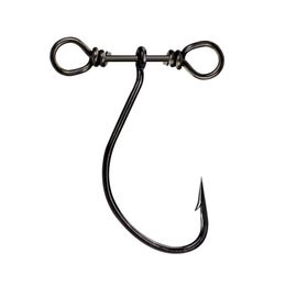 Fishing Scale Single 2.5Cm0.4G Black Nickel Crank Hook With Dual Hole Rotating Ring And Sub Soft Bait 203369