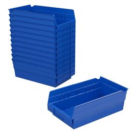 Akro-mils 30130 Plastic Organiser and Storage Bins for Refrigerator, Kitchen, Cabinet, or Pantry Organization, 12-inch 6-inch X 4-inch, Blue, 12-pack