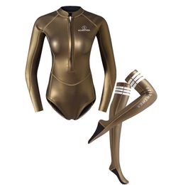 Titanium-coated Hot Sexy 2mm Neoprene Swimsuit Style Wetsuit Swimwear Bikini Bathing Suit for Ladies