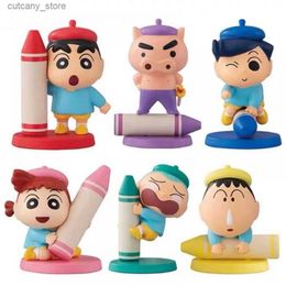 Action Toy Figures Crayon Shin Chan Colourful Pen Graffiti Seies Cartoon Model Anime Figure Kawaii Toy Figurines Collection Decoration Gift Children L240320