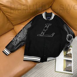 Erkek Ceketler Tasarımcı Tasarımcı Klasik Stil Marka Ceket Moda Nakış Deri Dikiş Tasarımı ABD Boyutlu Yakışıklı Erkek Beyzbol Yakası Siyah I4O1 7R8K LDF1