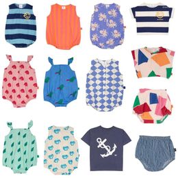 Clothing Sets Wyn Baby Romper 2024 Summer Born Clothes Cartoon Printed Infant Girl Boy Tee And Bloomers Shorts One Pieces Jumpsuit