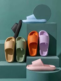 Slippers Womens Thick Platform Cloud Slide Summer Beach Eva Soft Bottom Sandals Casual Mens Bathroom Anti slip Shoes H240325