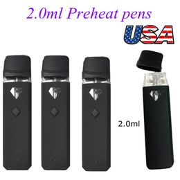 2ml Preheating Disposable Vape Pen 320mah Rechargeable Battery Thick Oil Stater Kits 2 Gramme Customised Vaporizer Device USA STOCK Sample Order