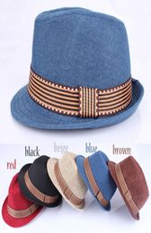 Kids Fedora Hats Kids Boys Girls Unisex Fedora Cap Child British Jazz Fashion Noble Temperament Style Hat Trim Cool Jazz Cap5866964