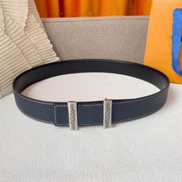 Luxury designer belt men Famous Women Genuine Leather letter buckle belt Female plain business jeans belts cintura 3.8cm Top quality Lichee Pattern