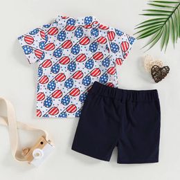 Clothing Sets Toddler Boy Summer Outfits Button Down Short Sleeve Floral Shirts Casual Shorts 1-6 Years Boys Clothes Set