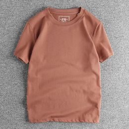 Men's T Shirts High Quality Cotton Solid Colour Short Sleeved T-shirt For Men Comfortable And Soft Texture Basic Casual Half 98