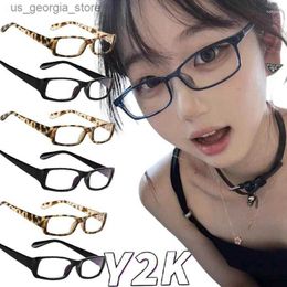 Sunglasses Sunglasses Vintage Style Little Black Square Frame Glasses Y2K Millennium Sweet Cool Spicy Girl Premium Feel Cosplay Pography Eyeglasses Y240320