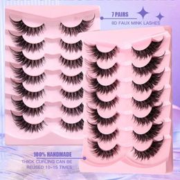 False Eyelashes 7 Pairs/box Eye Elongated Simulation Cat Mink Strip Lashes Mink-like Hair Fluffy