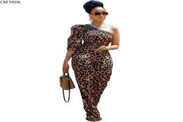 Women Jumpsuits Girl One Sleeve Leopard Print Street Rompers Sexy Night Club Party Bandage One Piece Outfits9803213