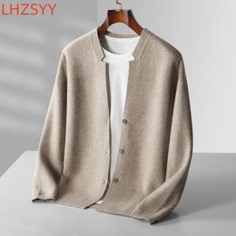 Men's Sweaters LHZSYY Cashmere Cardigan Casual Stand-Up Collar Tops Pure Wool Knit Coat Autumn Winter Youth Versatile Warm Men Jacket